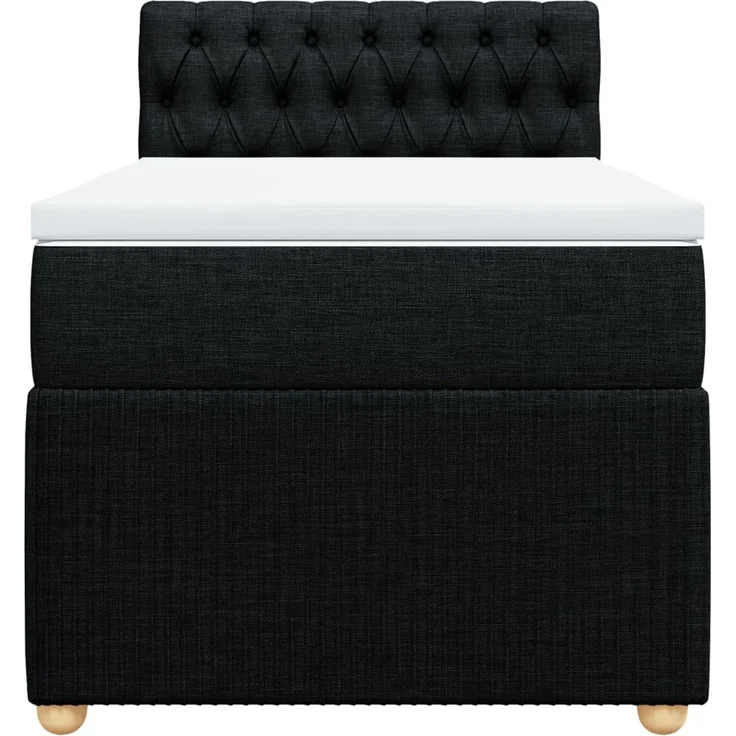 vidaXL Boxspringbett mit Matratze Schwarz 80x200 cm Stoff 3289592 – Bild 6