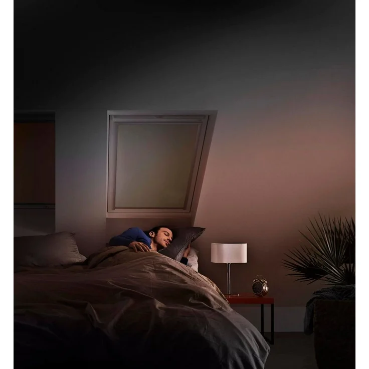Verdunklungsrollo DKL 1085S, VELUX, verdunkelnd, ohne Bohren, in Führungsschienen, VELUX »Pick & Click!«, Stoff hellbeige mit weißen Führungsschienen & Griffleiste
