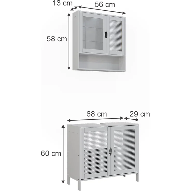 Badmöbel-Set Liora Weiß 2-teilig Vicco – Bild 2