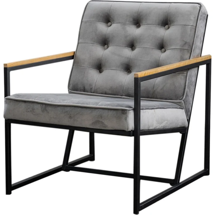 KAWOLA Sessel ARLY Polstersessel Bezug Velvet grau 80 x 80 x 63 cm – Bild 3