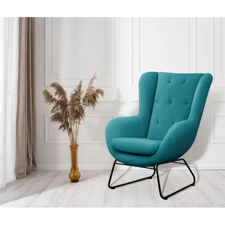 Sessel Designersessel ARTEMIS in Stoff Kronos Türkis – Bild 1
