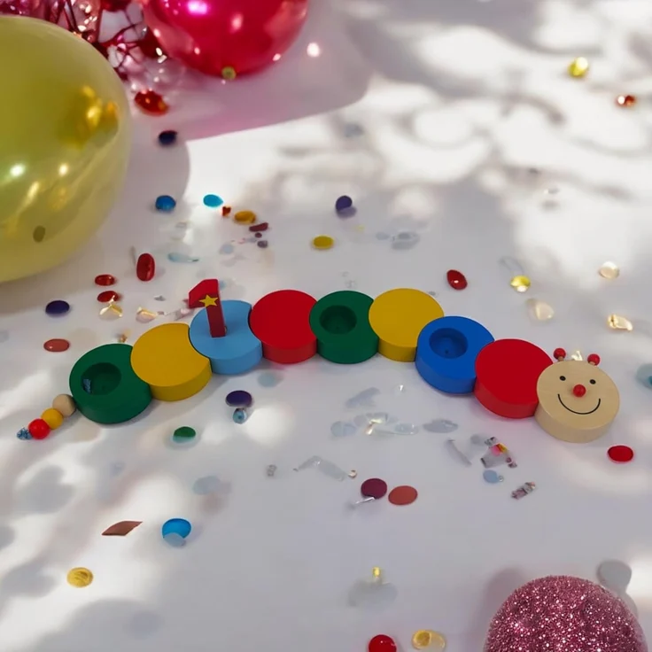 Tolle Geburtstagsdeko, Kerzenhalter für Teelichter, 1. -7. Geburtstag, RAUPE – Bild 6