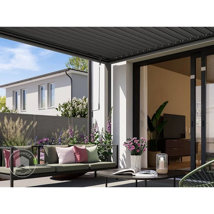 PRIMEYARD Pergola, Aluminium / Stahl grau, 3x3 m – Bild 5