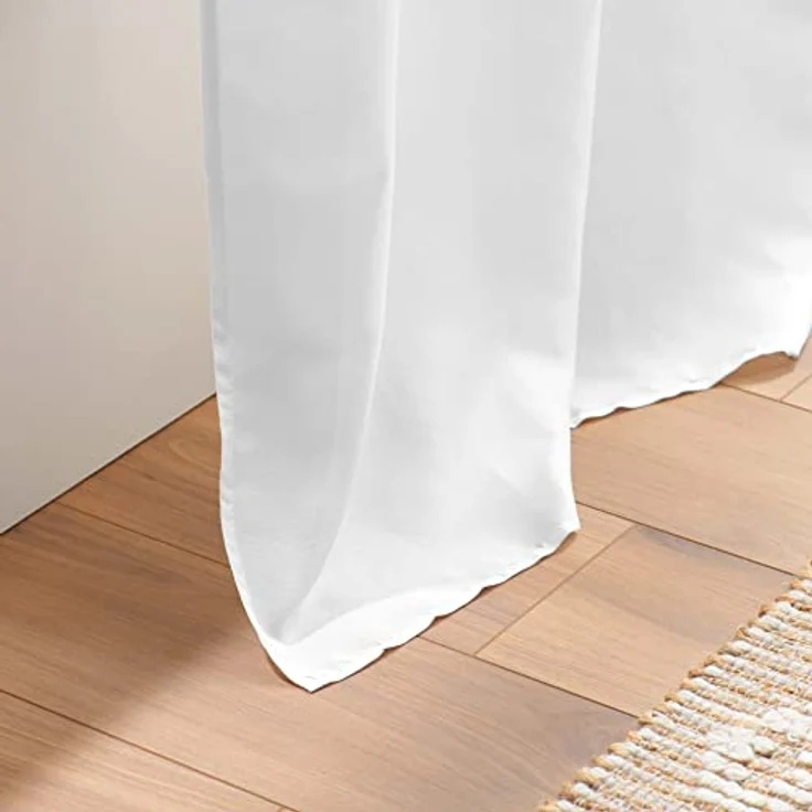 Mikrofaser Vorhang 140x260 Gardine Schal Ösen Vorhänge transparent Wohnzimmer – Bild 4