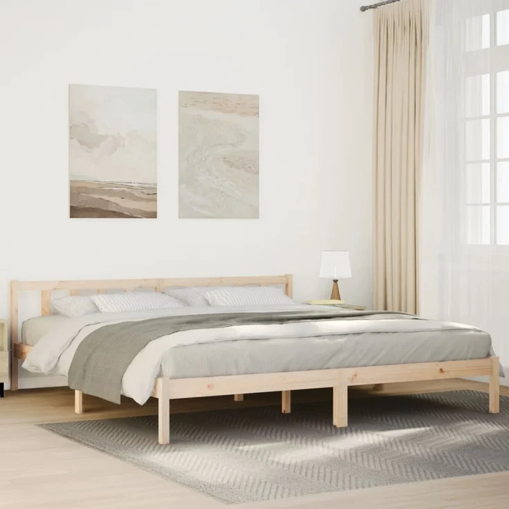 vidaXL Extra langes Massivholzbett ohne Matratze 200x220 Kiefernholz 852454 – Bild 1