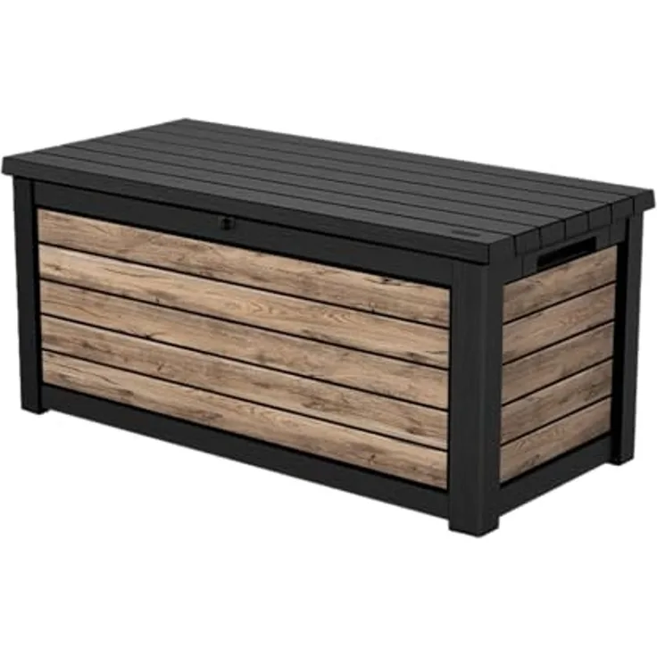 Keter Gartenbox "NORTHWOOD" 623L 157x72x69cm Deckel bis 270kg belastbar, abschließbar