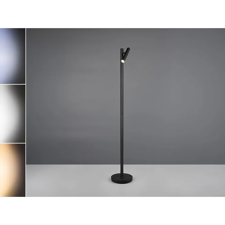 LED Akku Stehlampe GOMEZ dimmbar mit schwenkbarem Spot, Schwarz Höhe 130cm – Bild 3