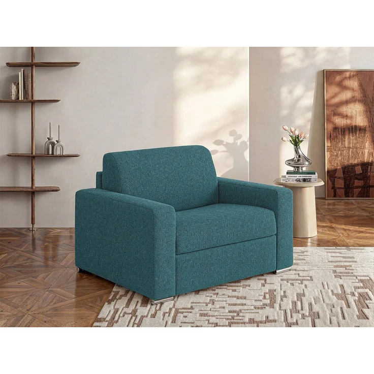 Vente-unique - CALITO - Schlafsessel - Metall - Stahl - Blau - 124 x 95 x 85 cm – Bild 2