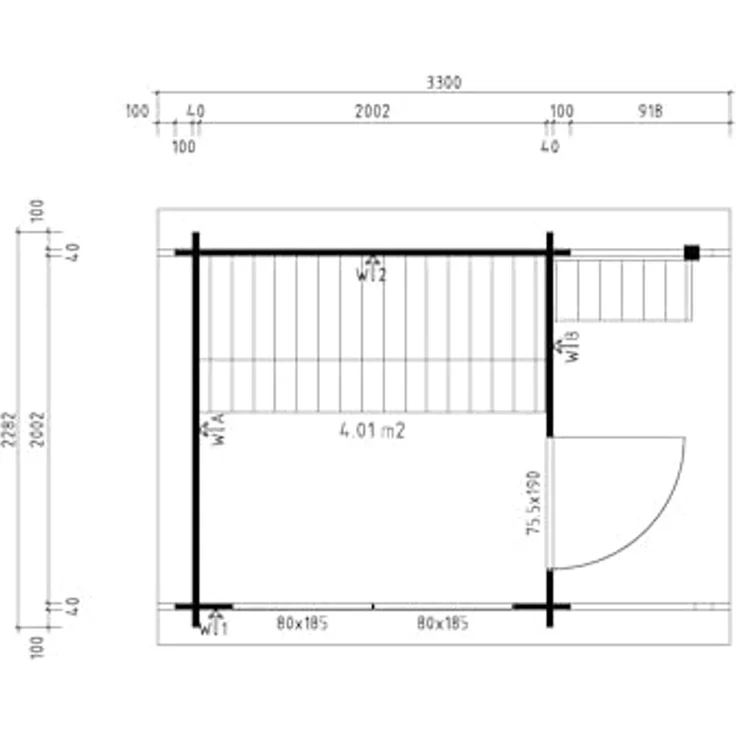 FinnTherm 'Lizzy S' Gartensauna mit 2 Sitzbänken, Holz natur, 265,5 x 228 x 330 cm – Bild 5
