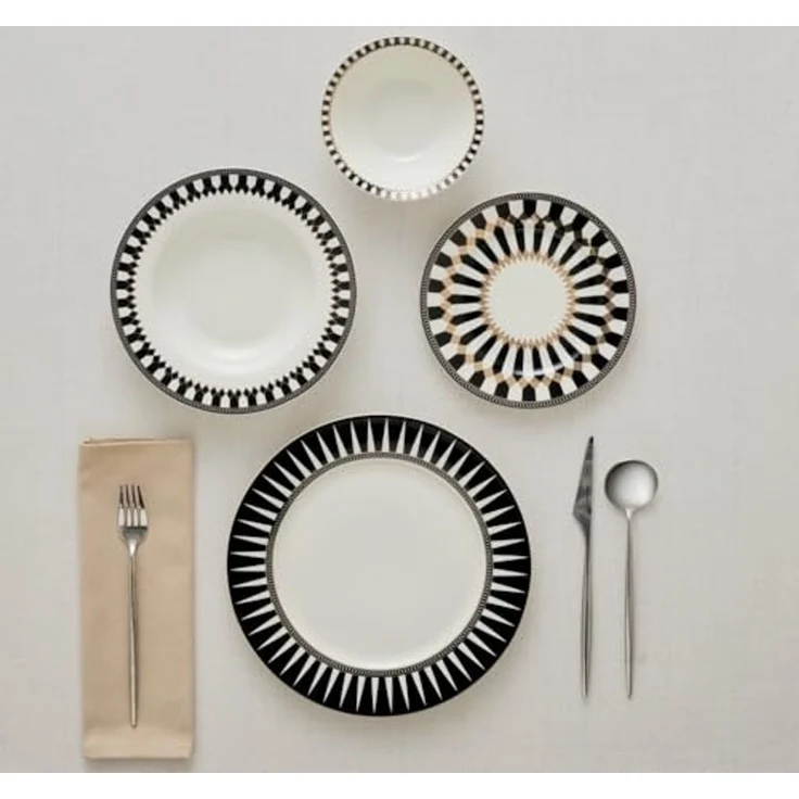 Karaca Geschirr-Set Karaca Elegance Bone Helsinki 24-teiliges Tafelservice für 6 Personen – Bild 3