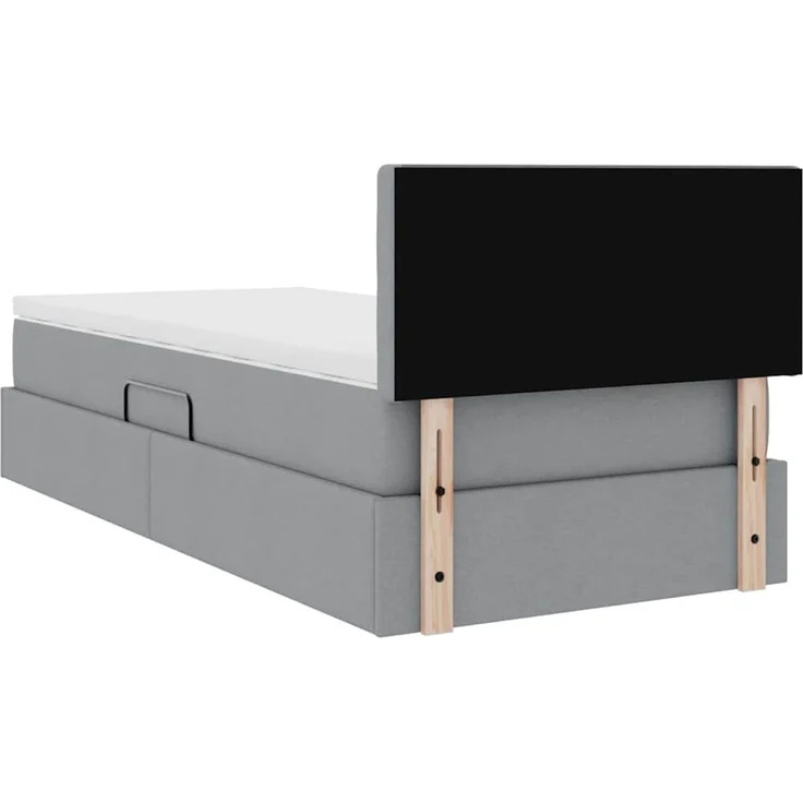 vidaXL LED-Speicherbett mit Matratze Hellgrau 90 x 200 cm Stoff 3371244 – Bild 12