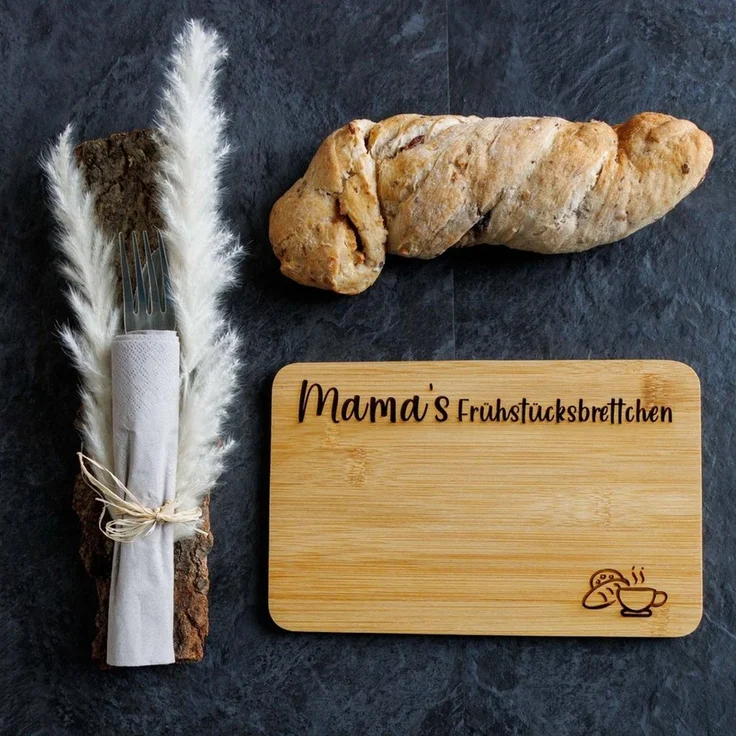 Spruchreif® Frühstücksbrett Frühstücksbrett aus Bambus mit Gravur, Gravur – Bild 5
