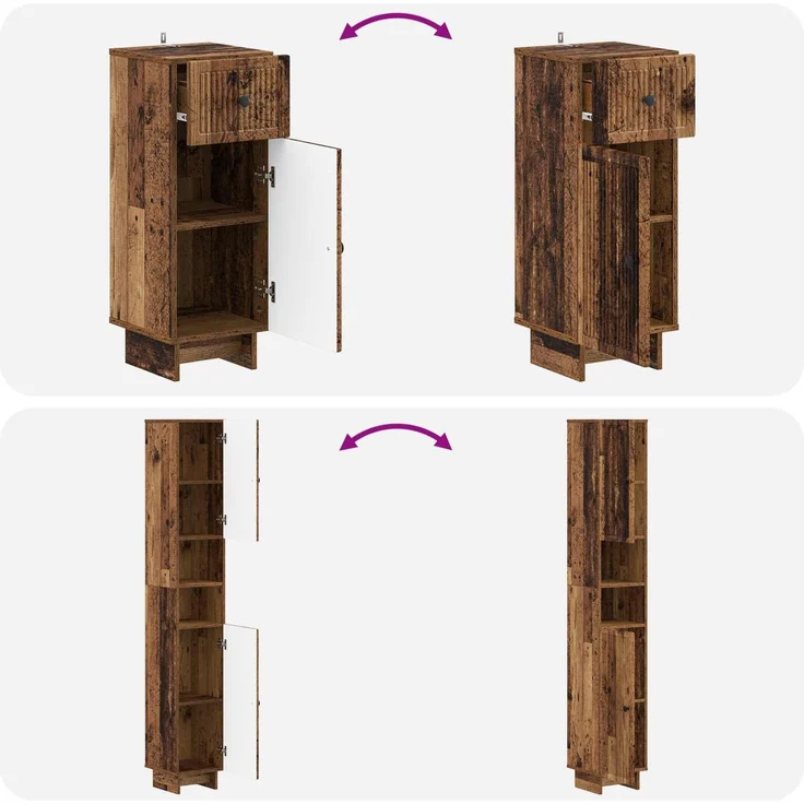vidaXL 3-teiliges Badezimmer-Schranksystem EDE Holzwerkstoff 3417826 – Bild 7