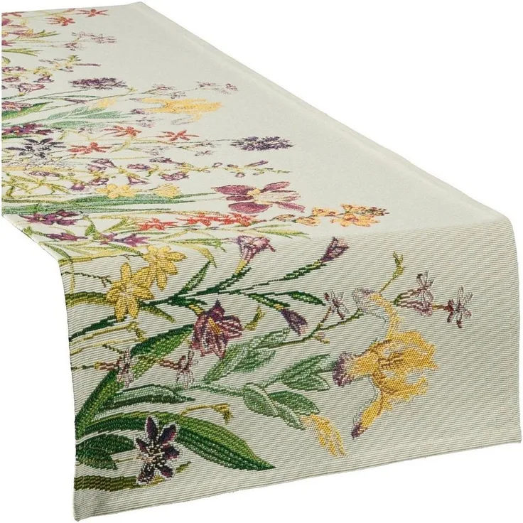 sander table + home Tischdecke Tischläufer "Flowery", Gobelin Blumen