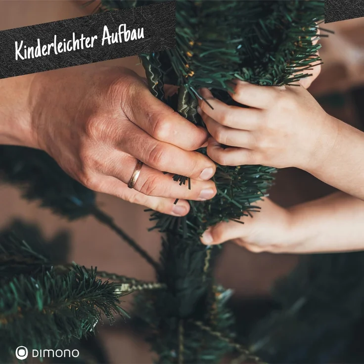 Dimono Künstlicher Weihnachtsbaum XXL Kunst Tannenbaum, Christbaum, Naturgetreuer Tannenbaum mit wunderschönen Baumspitzen – Bild 4