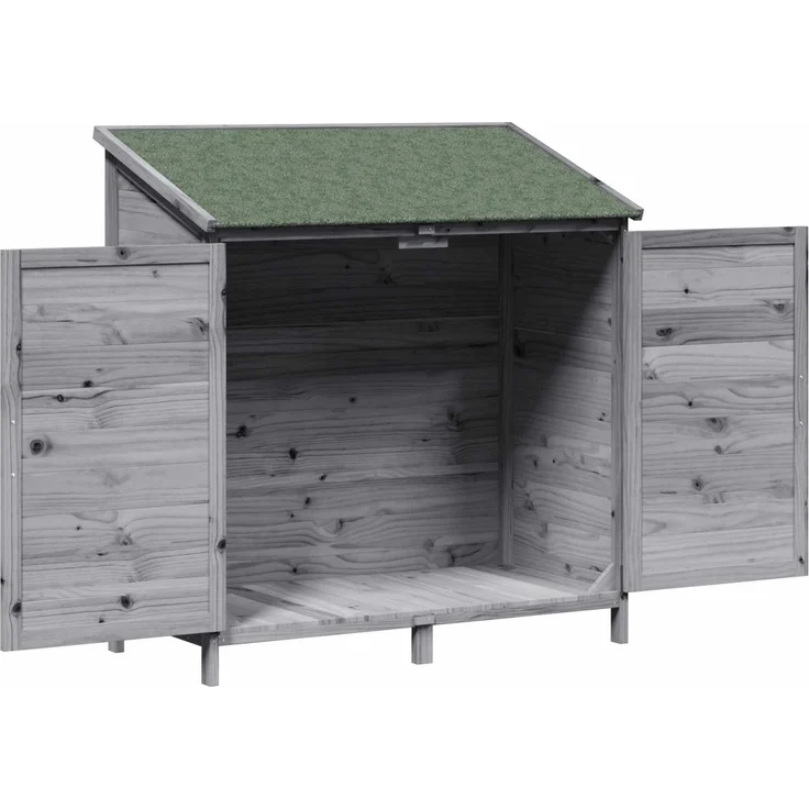 vidaXL Gartenschuppen Grau 106,5 x 56 x 113,5 cm Massivholz aus Fichte 42033442 – Bild 4