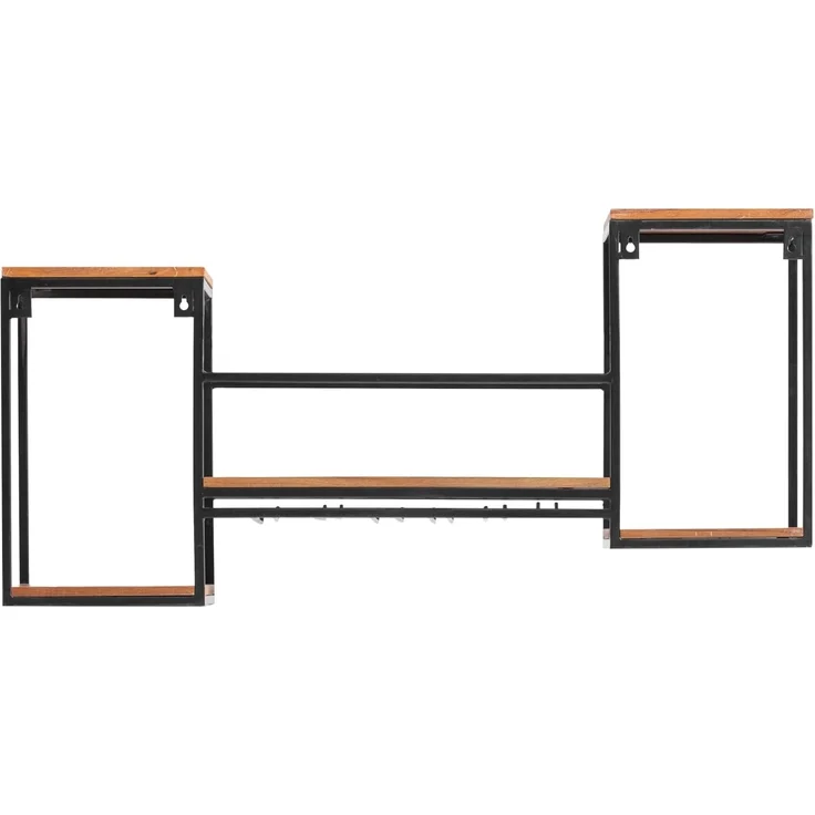 Wandregal Holz Metall 100x41x20 cm massivum Aro Industrial-Design Barregal Wandboard mit Glashalter Küchenregal Hausbar Barmöbel – Bild 8