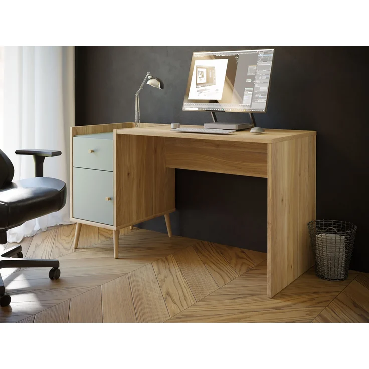 Schreibtisch >Whenua< in Natural Eiche - 139,6x77,3x60cm (BxHxT) – Bild 2