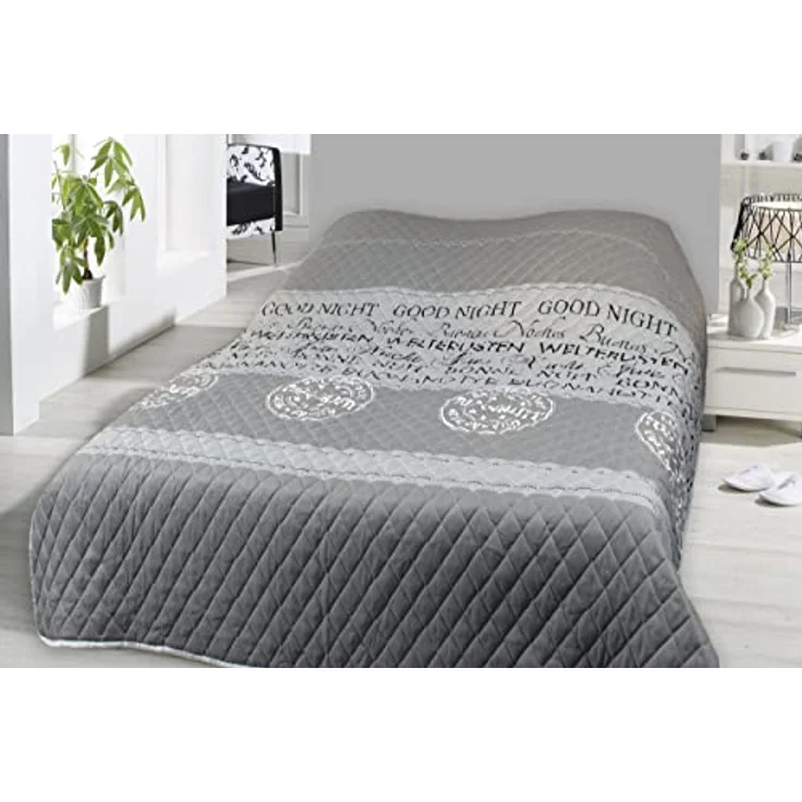 One Home Tagesdecke Good Night, gesteppt, Bettüberwurf oder Sofaüberwurf – Bild 2