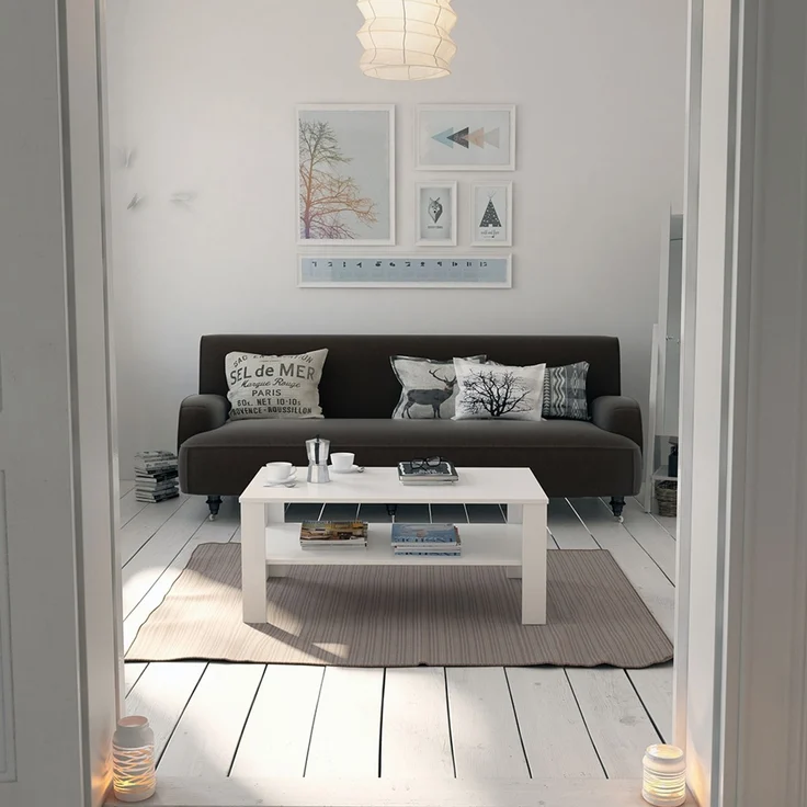 Couchtisch Weiß 100 x 60 cm Vicco – Bild 4