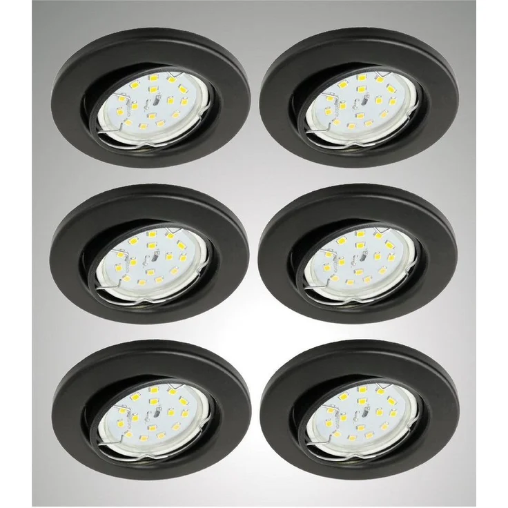 TRANGO LED Einbauleuchte, 6er Set 6729-065-5WAK IP23 LED Einbaustrahler in Schwarz matt inkl. 6x 5 Watt GU10 LED Leuchtmittel 3000K warmweiß & GU10 Fassung, Badleuchte, Deckenleuchte, Deckenstrahler – Bild 5
