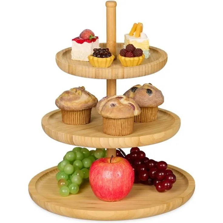 Etagere Bambus mit 3 Schalen