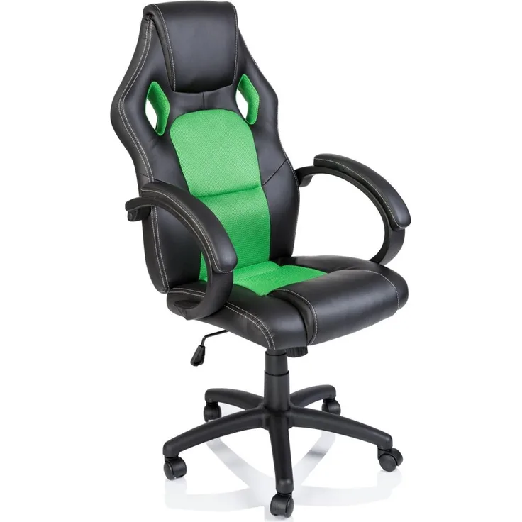 Tresko Racing Chefsessel Bürostuhl Drehstuhl Schalensitz Bürosessel Schreibtischstuhl schwarz/grün