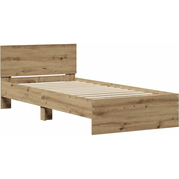 vidaXL Bettrahmen mit Kopfteil Artisan-Eiche 90 x 190 cm Holzwerkstoff 871658 – Bild 3
