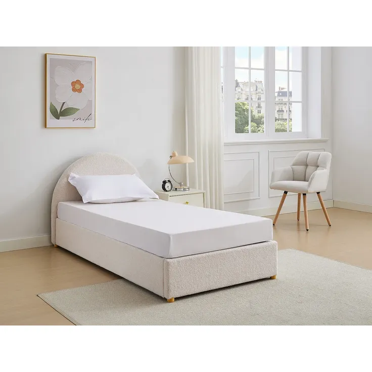 Vente-unique - LIRIMO Bett Stoff Beige - B 202 cm x H 87 cm x L 103 cm