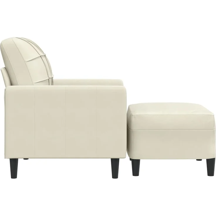 vidaXL Sessel mit Hocker Creme 60 cm Samt 3278265 – Bild 3