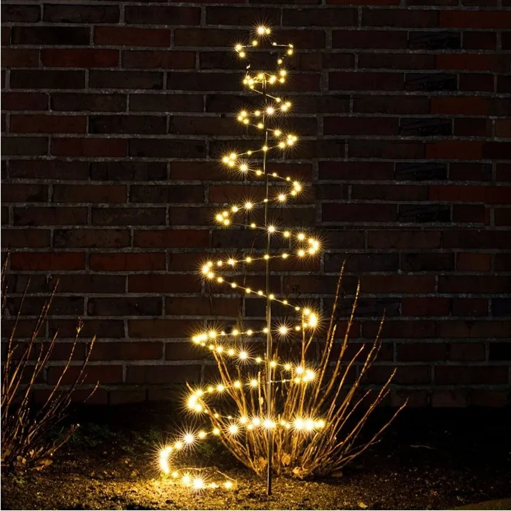 Spetebo Dekobaum LED Metall Weihnachtsbaum schwarz - 180 LED (Packung, 1 St, Lichterbaum), für den Außenbereich geeignet