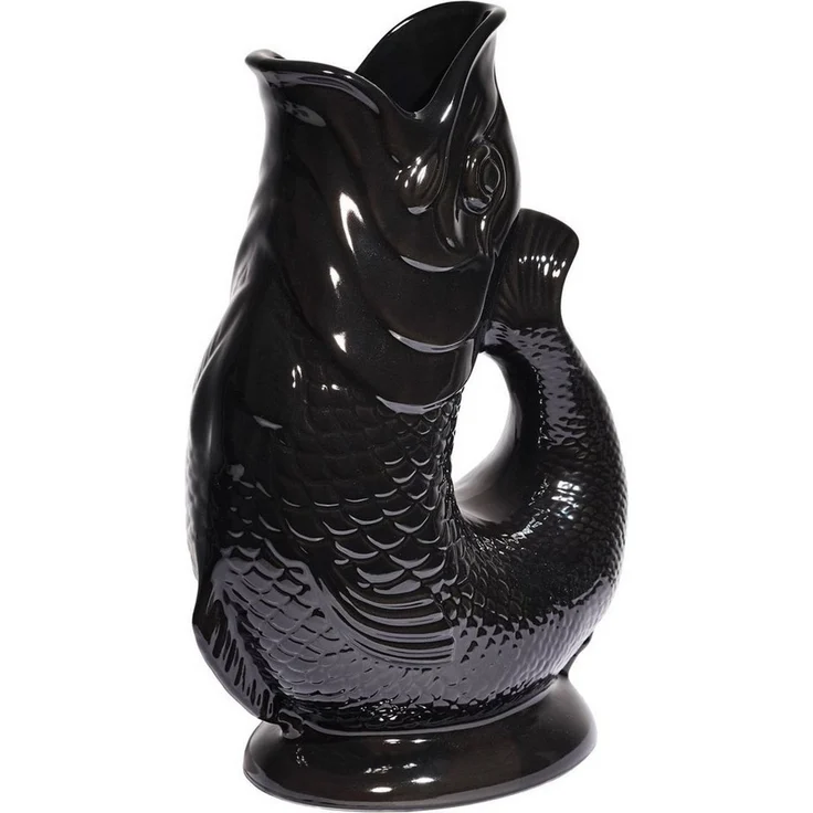 Gluckigluck Wasserkaraffe, (Original Gluggle Jug aus England), mit Gluckergeräusch, handgefertigt, ikonisches Fisch-Design, 1,2 L – Bild 2