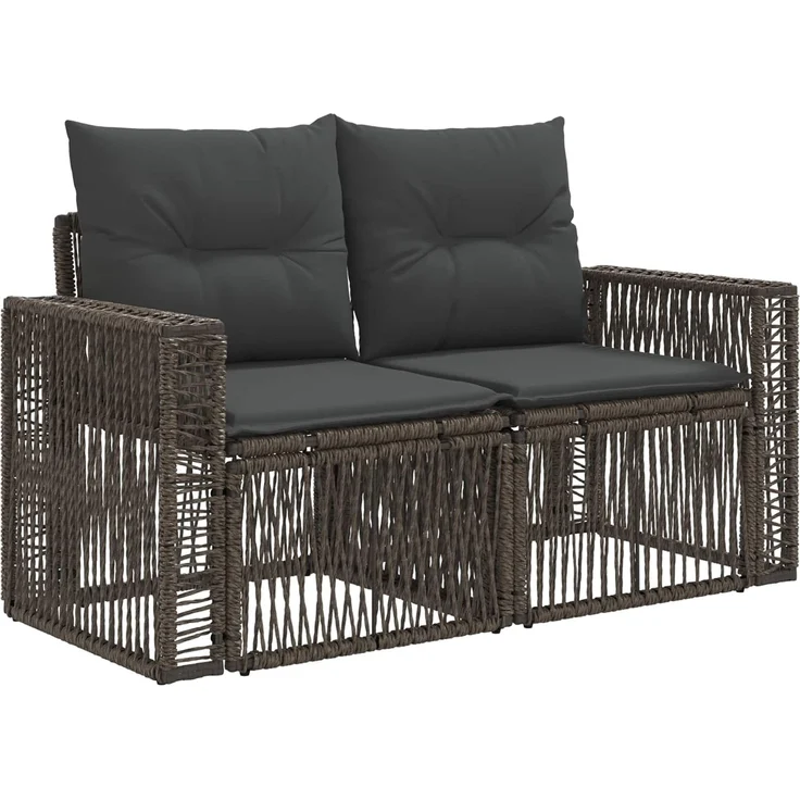 vidaXL Gartensofa-set 7 stk. 7-Sitzer Grau und Dunkelgrau Poly-Rattan 3435134 – Bild 4