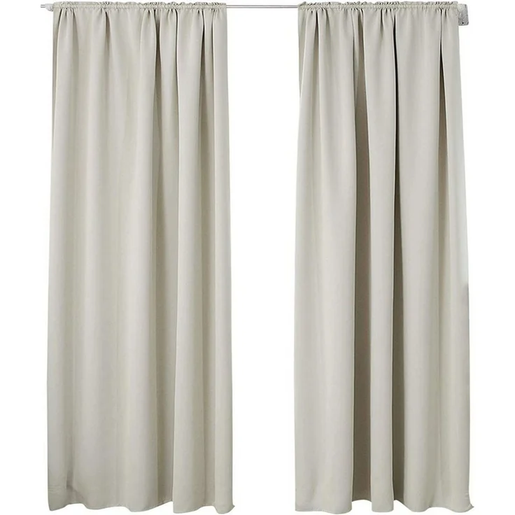 Woltu Gardine (2 St), Kräuselband für Schiene, Thermo-/Verdunklungsvorhang – Bild 1