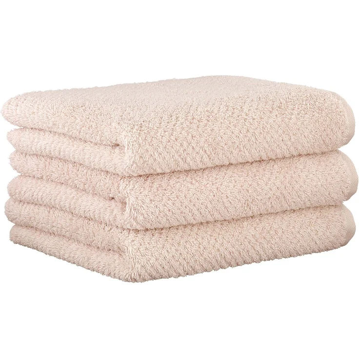 CAWÖ Handtuch, 3er Pack - Pure, Walkfrottier, Struktur-Design, Baumwolle, einfarbig Puder 50x100cm – Bild 1
