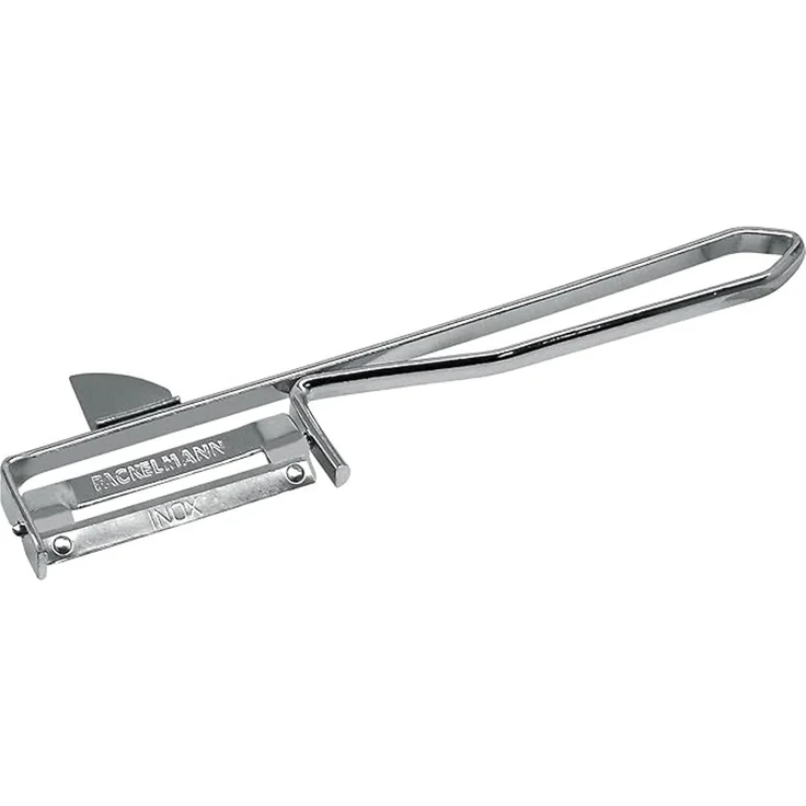 Fackelmann Universalschäler, Spargelschäler mit Klinge aus Edelstahl, Sparschäler für Obst und Gemüse (Farbe: Silber), Menge: 1 Stück – Bild 3