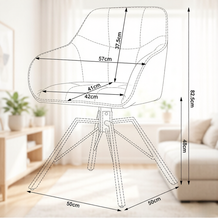 Essstuhl-Set 2er 57x41x82,5 cm drehbar mit Armlehnen und Samtbezug – Bild 6