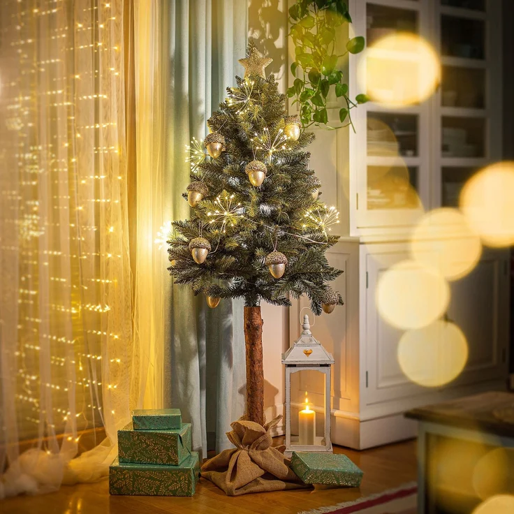 KADAX Künstlicher Weihnachtsbaum auf Stamm, 160 cm, Fichte natur – Bild 6