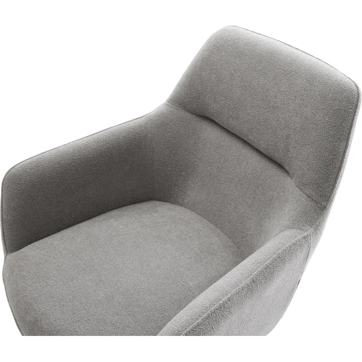 Esszimmerstuhl Pejo-Flex Strukturstoff Soft Grau 4-Fuß konisch Edelstahl Taschenfederkern – Bild 4