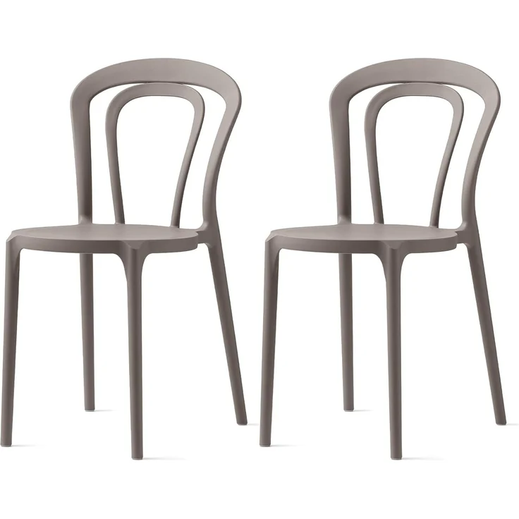 Connubia, 2 Stühle Kaffee Polypropylen Taupe matt – Bild 1
