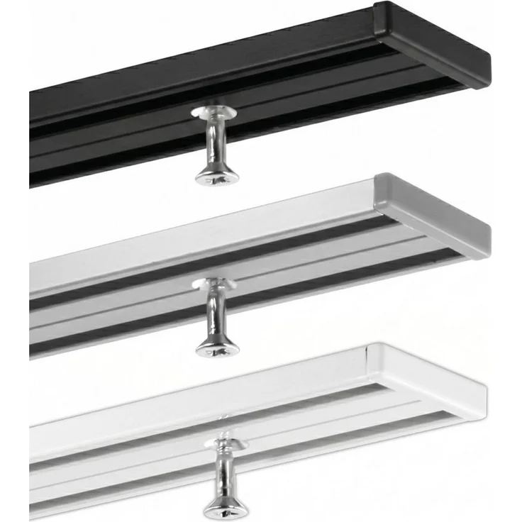 Gardineum Gardinenschiene Vorhangschiene, 2-läufig, vorgebohrt, Längen von 60 cm bis 400 cm mgl, 2-läufig – Bild 1