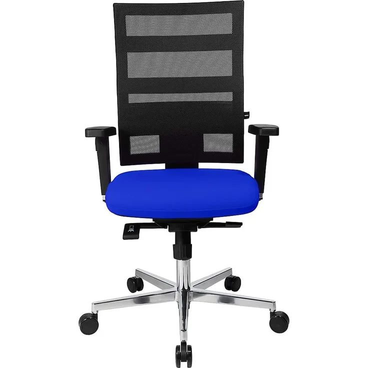 Topstar Sitness X-Pander Plus, ergonomischer Bürostuhl, Schreibtischstuhl, inkl. Multifunktions-Armlehnen, Body-Balance Tec-Gelenk, Stoff, royalblau / schwarz