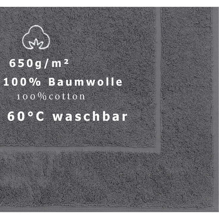 Betz Badematte 2er Set Badvorleger Premium Badematte Badteppich Größe 50x70 cm, beidseitig nutzbar, Baumwolle, Qualität 650g/m² – Bild 3