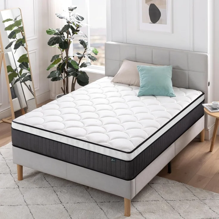Zinus Hybrid-Matratze, Memory Foam, Weiß, Doppelbett – Bild 2