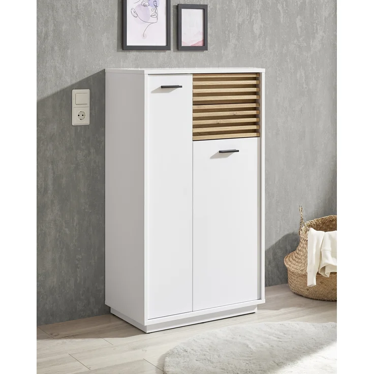 Badezimmer-Set >Liguria< (4-tlg.) in Weiß / Evoke Eiche Dekor - 220x191x40 (BxHxT) – Bild 5