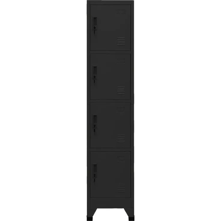 vidaXL Schließfachschrank Schwarz 38 x 45 x 180 cm Stahl [339786]