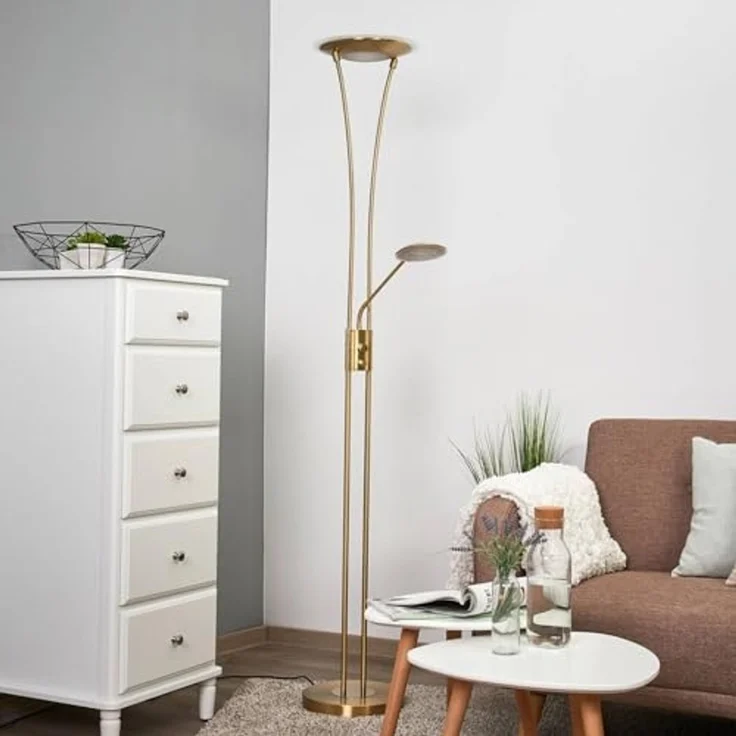 Lindby Stehlampe Eda, Enthalten, 1 x 20 W LED + 1 x 5,5 W LED, warmweiß – Bild 3