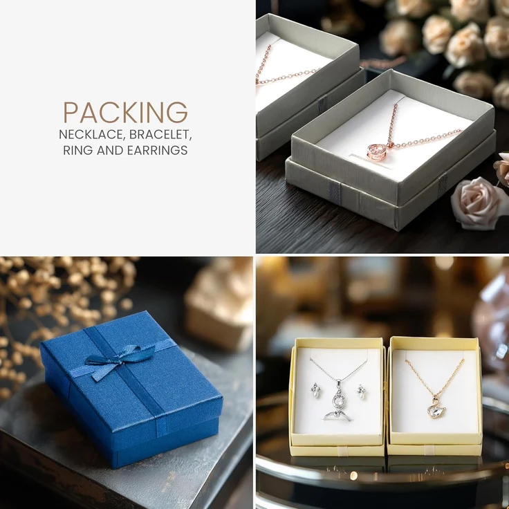 Kurtzy Geschenkbox Schmuck Geschenkbox Set 12 Stück 8,5 x 6,5 x 2,5 cm 6 Farben, Schmuck Geschenkbox 12 Stück 8,5 x 6,5 x 2,5 cm 6 Farben – Bild 2