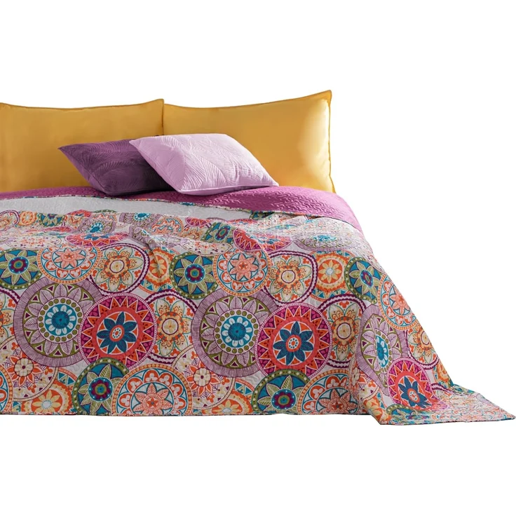 DecoKing Tagesdecke Bettüberwurf Colors - Luxus Tagesdecke mit Wendedesign Bibi Blumen, Wendedesign