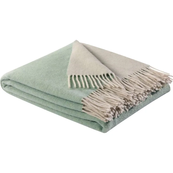 Biederlack 'Warm Shades' Kaschmirplaid, Wolle / Kaschmir salvia / creme, 130x170 cm